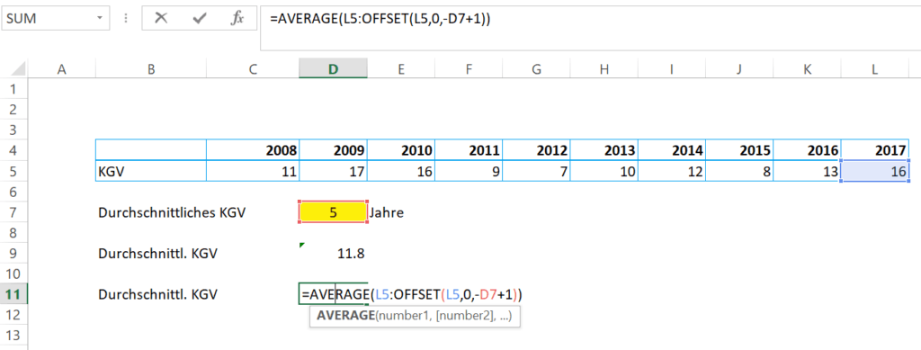 Excel Formeln für Investoren