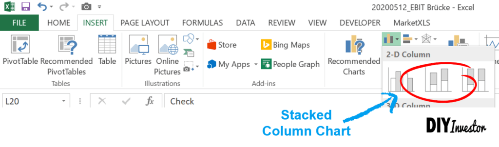 Gestapeltes Säulendiagramm bzw. Stacked Column Chart in Excel
